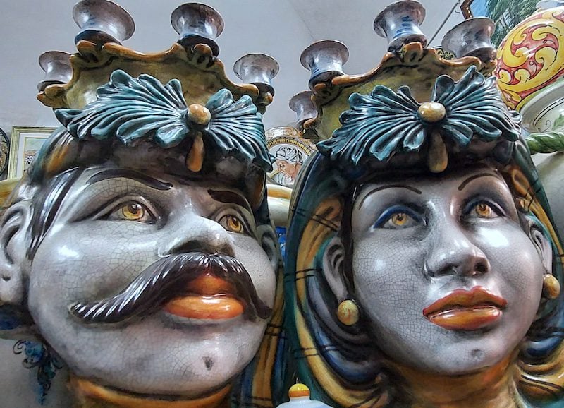 Caltagirone ceramic faces in Sicily