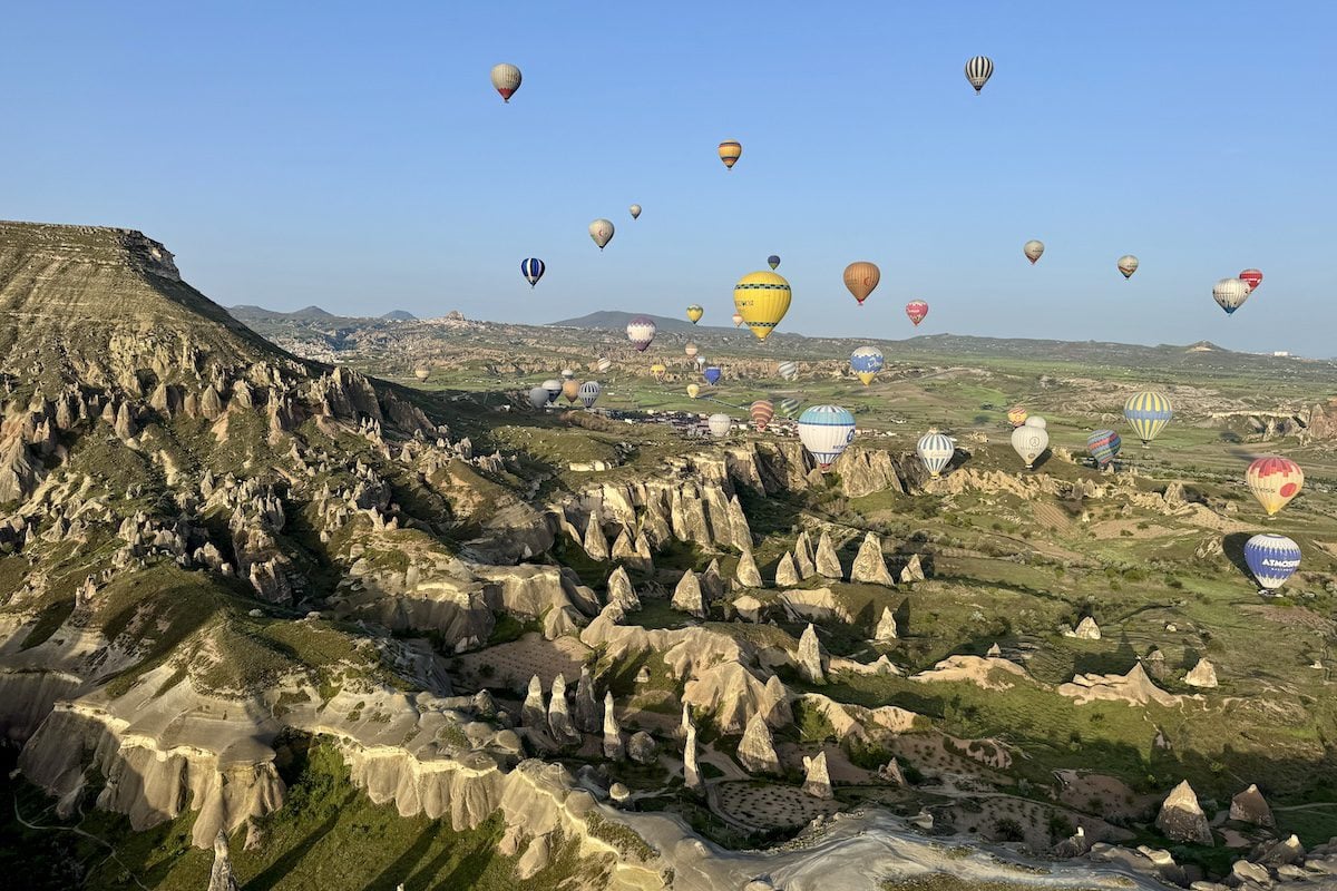 Hot air balloons in Cappadocia over Göreme
