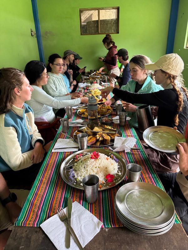 Lunch is served and the portions are as large as the hike is challenging