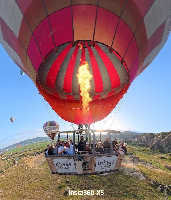 Writer Jennifer Bain and her fellow hot air ballooners in Göreme