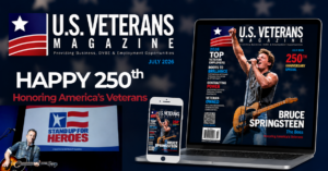 Bruce Springsteen on the cover of U.S. Veterans Magazine