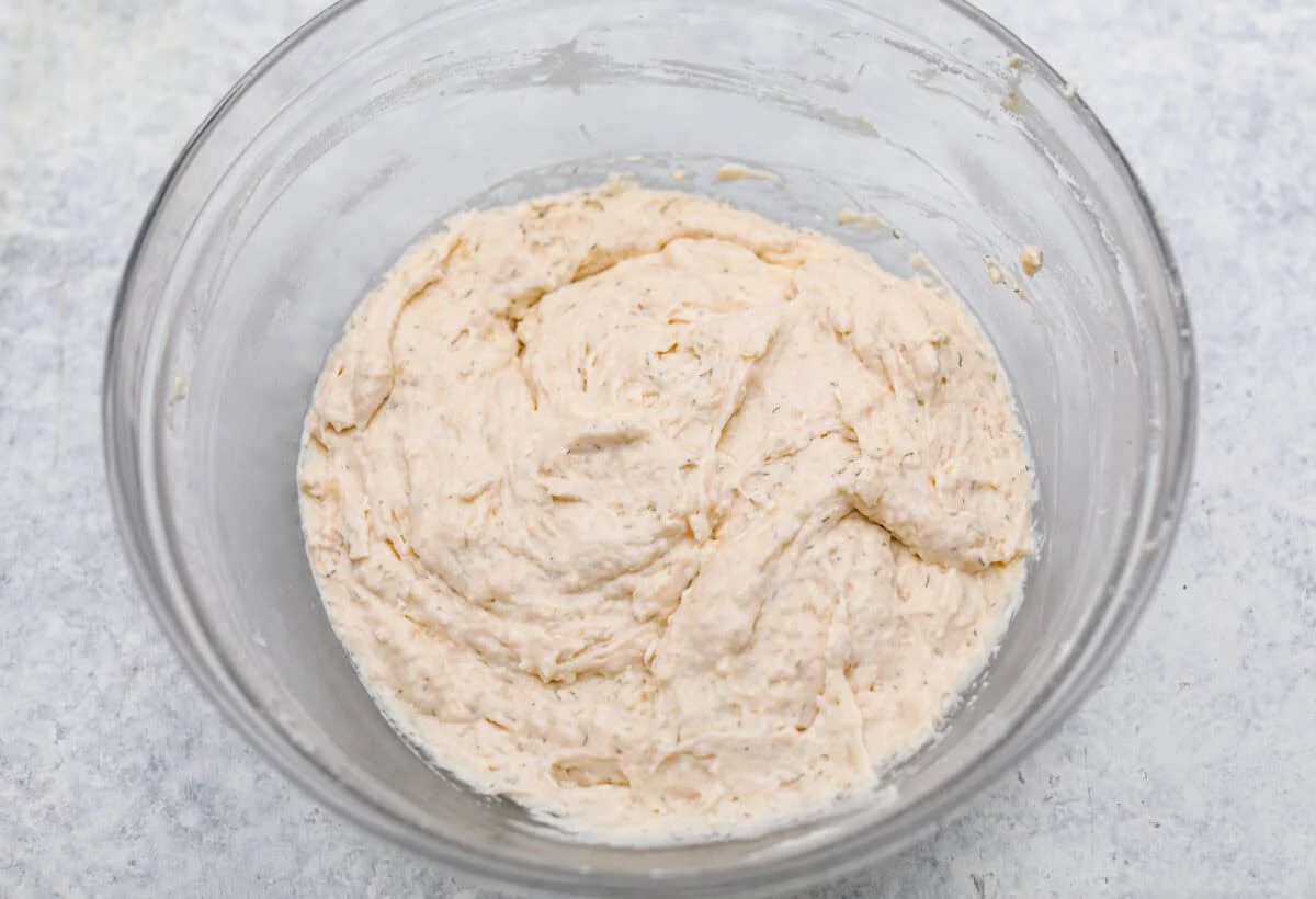 Dry and wet ingredients combined. 