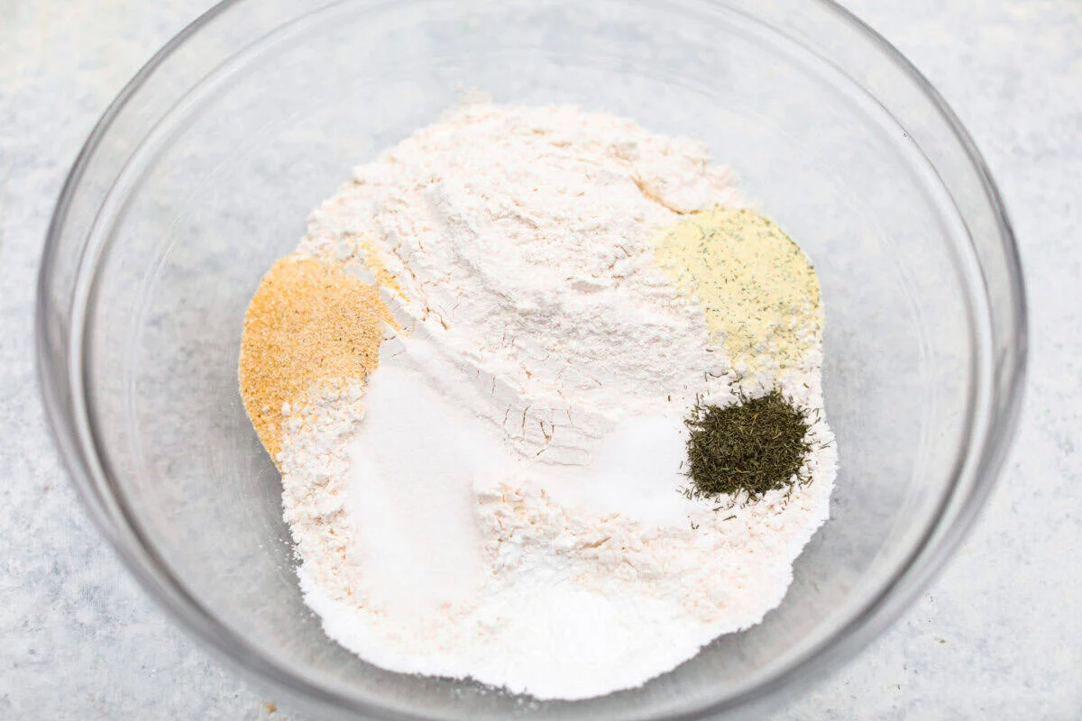 Bowl of dry ingredients added to it.