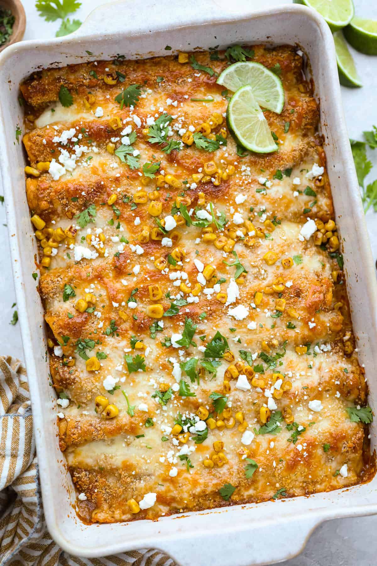 Street Corn Chicken Enchiladas