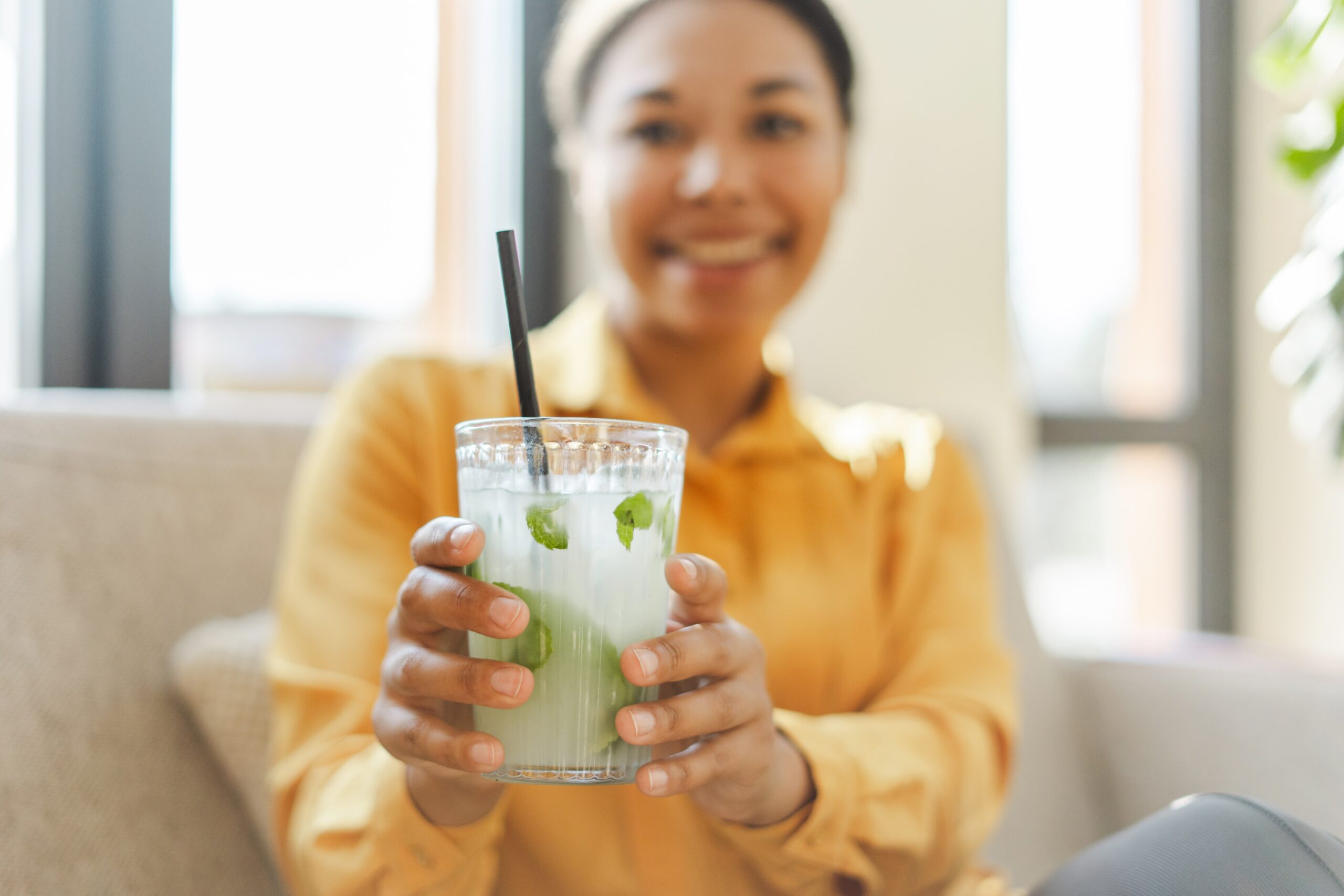 sober travel woman drinking mocktails