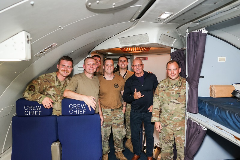 Chef Robert Irvine celebrates Thanksgiving with service members representing multiple branches at Marine Corps Air Station Cherry Point.