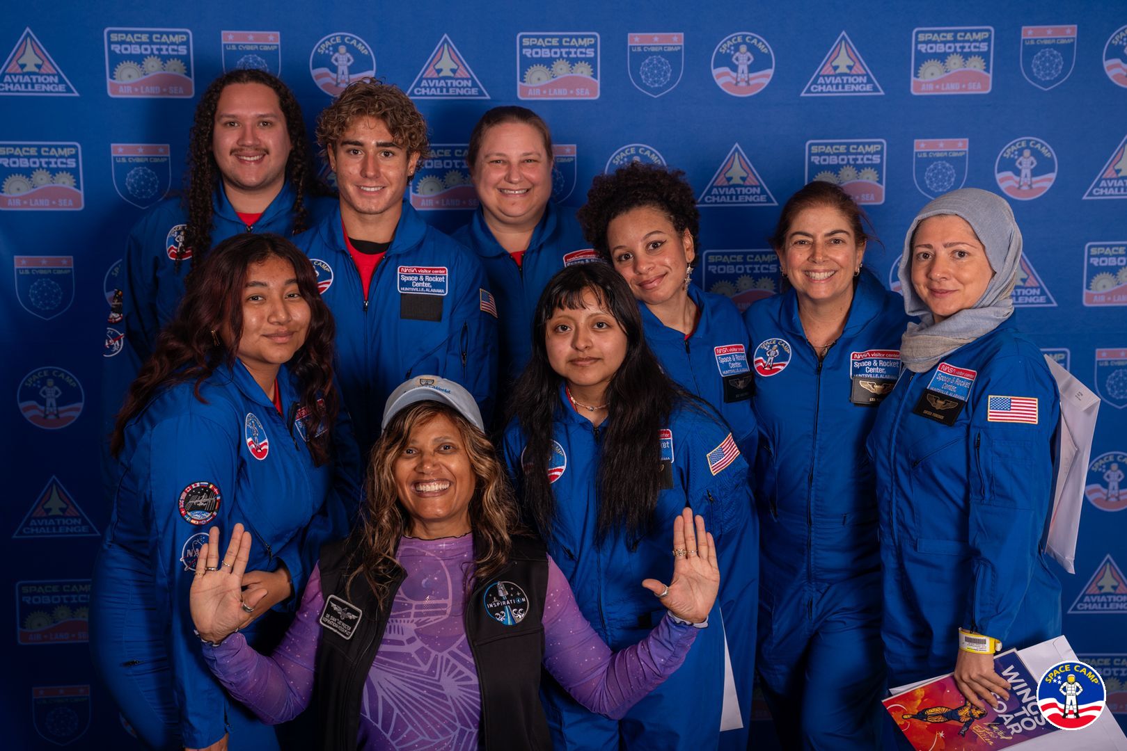 Dr. Sian Proctor celebrating Space Camp graduation with the Proctor Foundation for Art and Science Space Camp Scholars (photo credit: Space Camp)