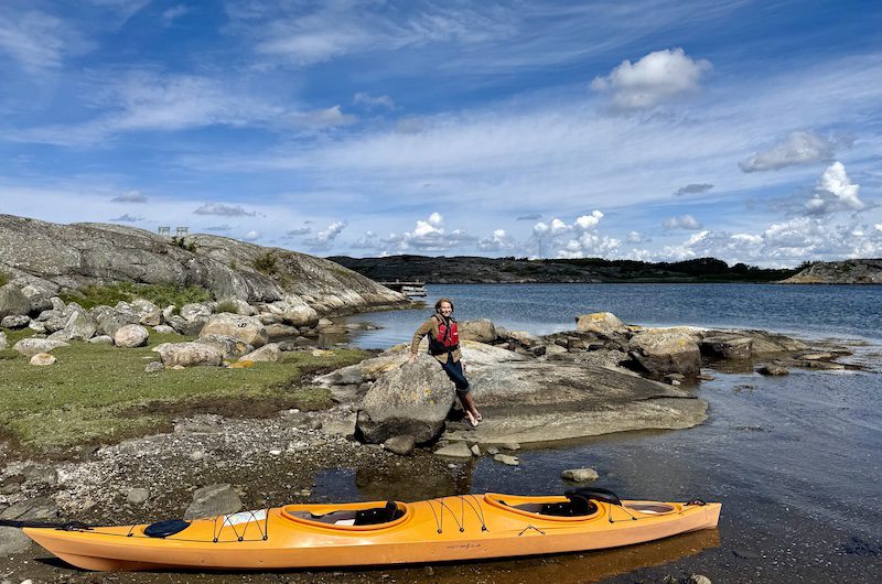 Kayaking from Donsö after cycling across the bridge from Styrsö—no car required.
