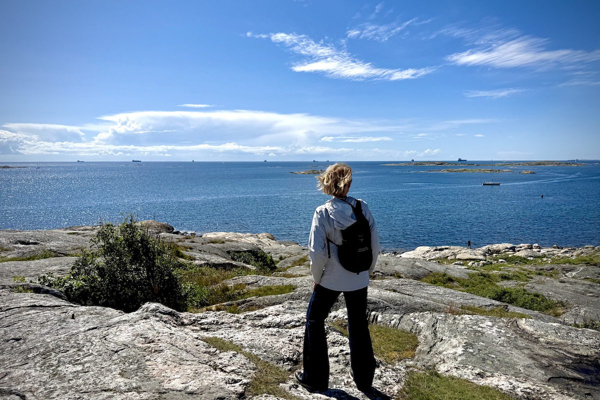 Taking in the view from Vrångö’s historic pilot lookout