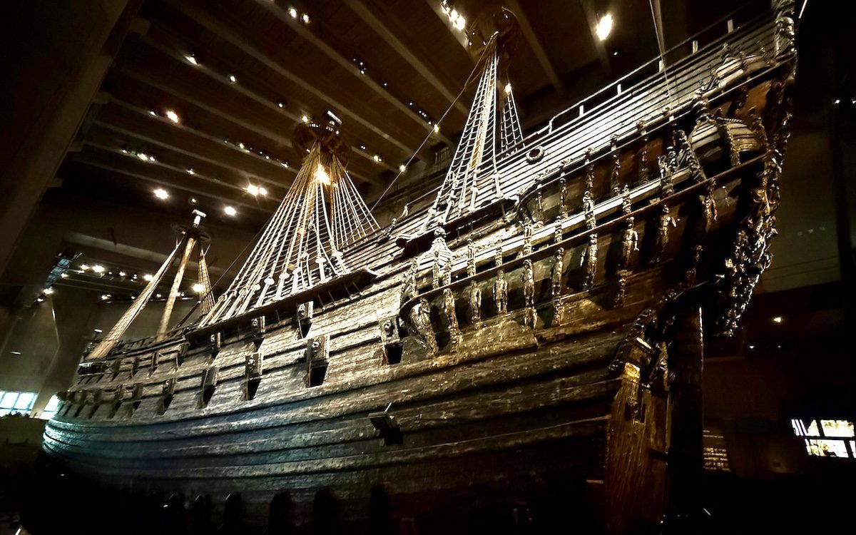 The remarkably preserved Vasa warship at Stockholm’s Vasa Museum