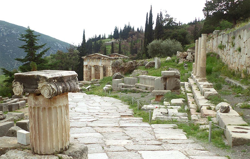 The Sacred Way in Delphi, Greece