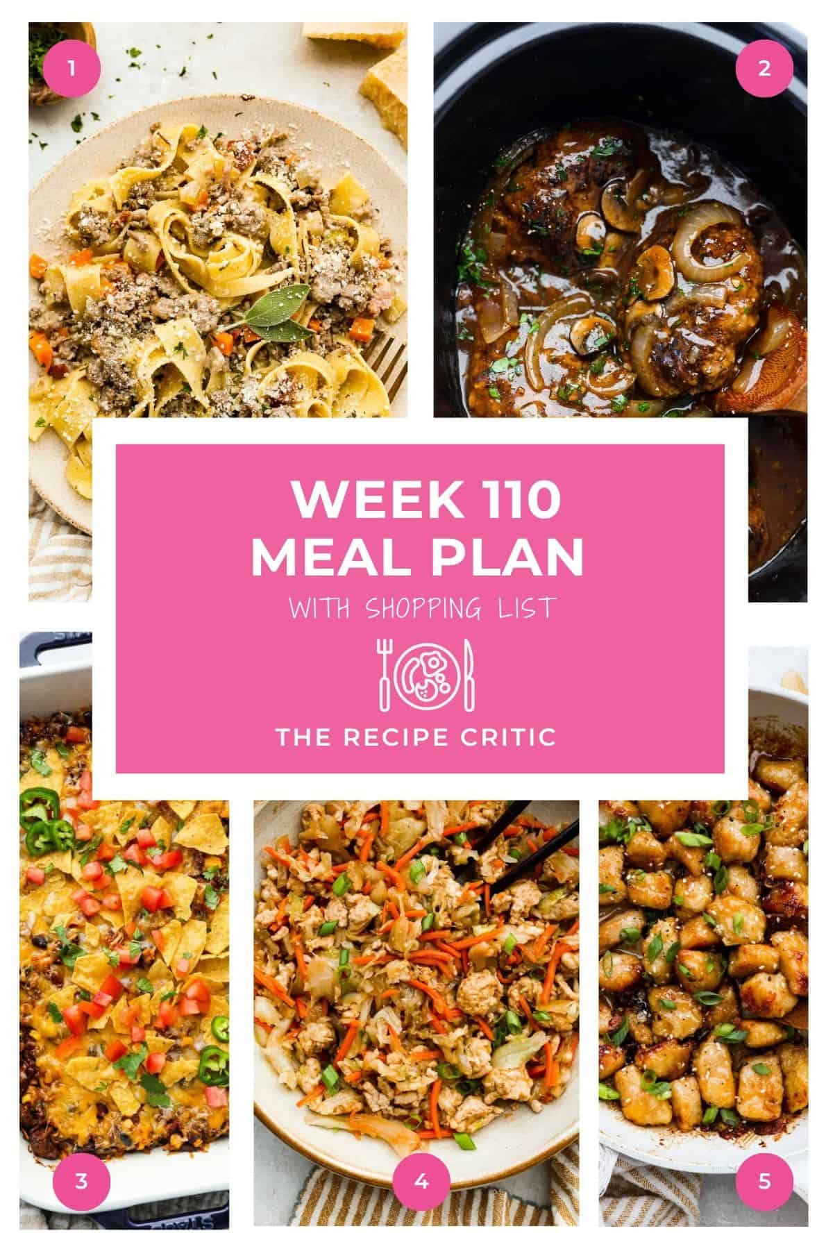 Weekly Meal Plan #110